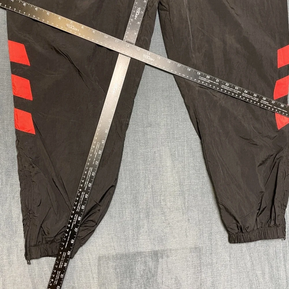 Adidas Joggers Pants Mens 36x29 Black Performance Athletic Ankle Zip Tapered Leg
